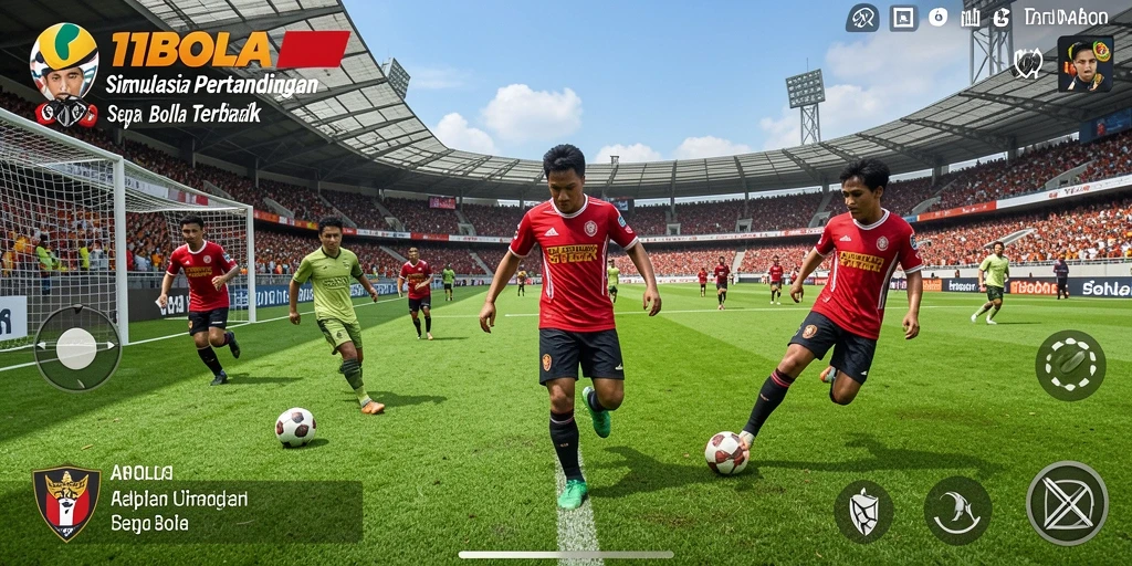 Screenshot 11BOLA menampilkan gameplay sepak bola yang realistis.