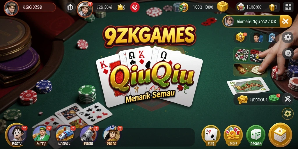Tampilan gameplay menarik dari 9ZKGAMES yang penuh aksi QiuQiu.