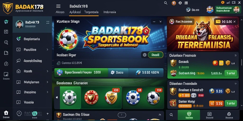 Screenshot BADAK178 menampilkan tampilan antarmuka sportsbook yang menarik.