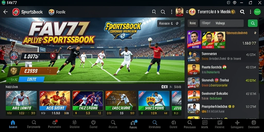 Screenshot FAV77 menunjukkan antarmuka taruhan sportsbook yang menarik.