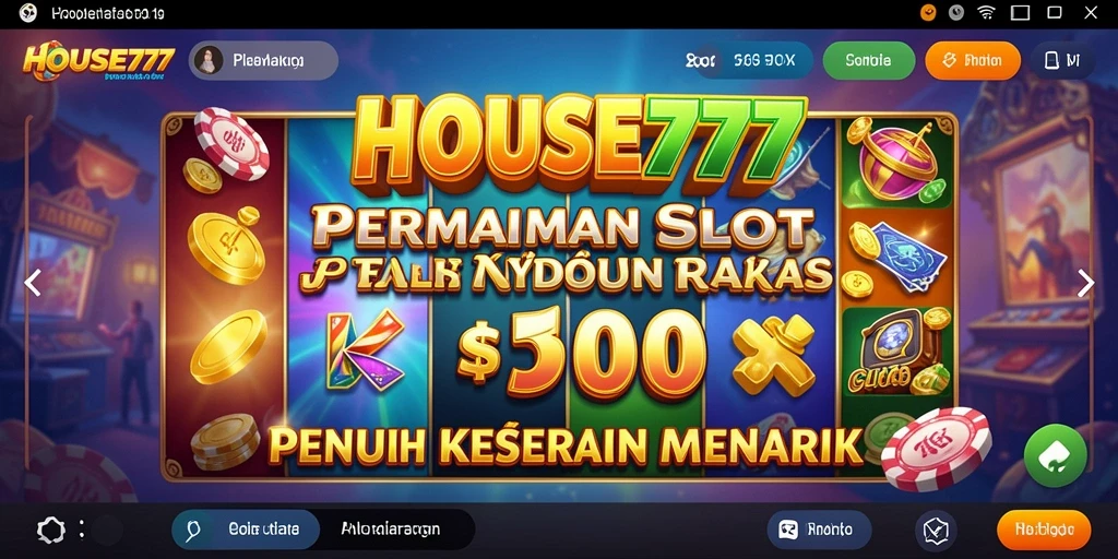 Screenshot utama HOUSE777 menampilkan gameplay slot yang mendebarkan.