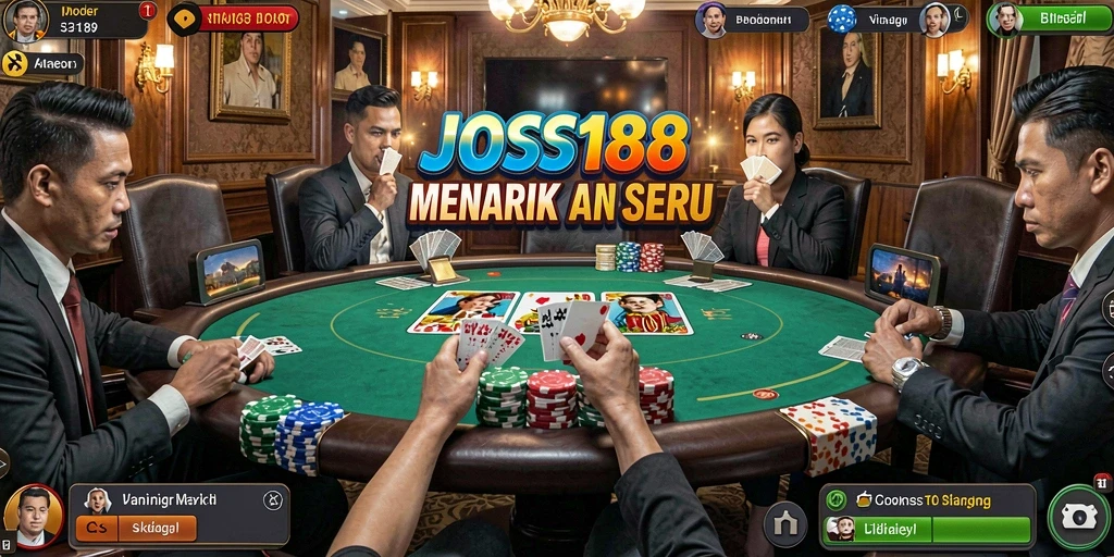 Tampilan gameplay Poker yang seru dan mendebarkan di JOSS188.
