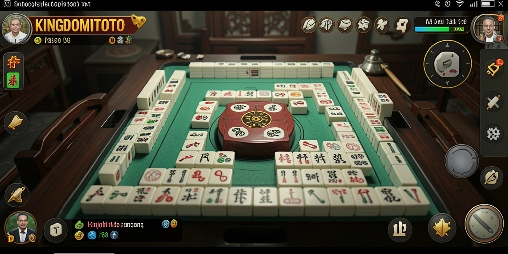 Tampilan gameplay <strong>KINGDOMTOTO</strong> yang menarik dengan lingkungan Mahjong.