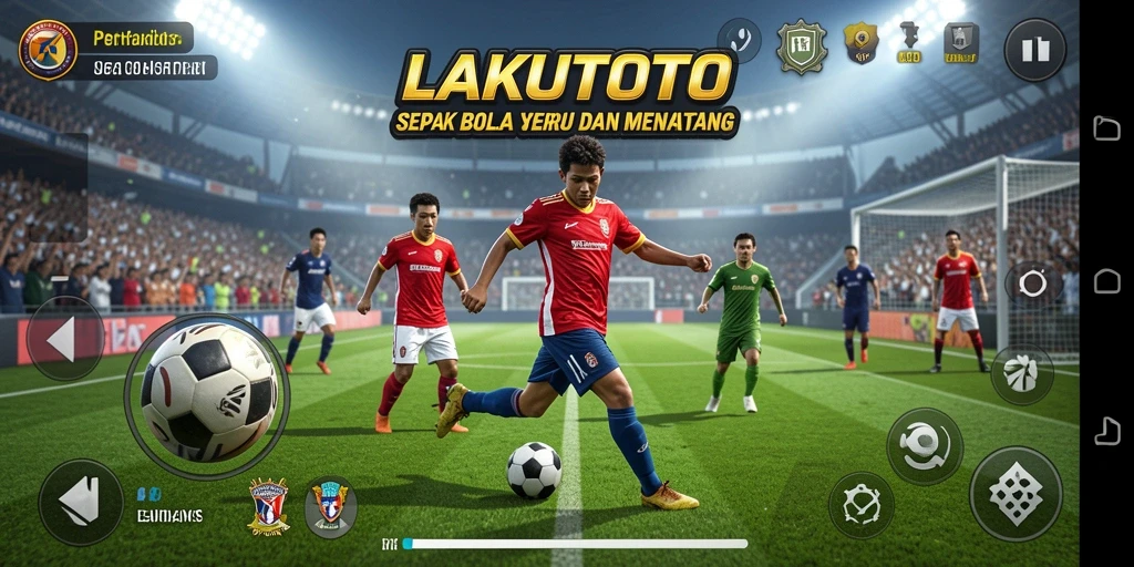 Tangkapan layar gameplay LAKUTOTO yang menampilkan aksi seru di lapangan.