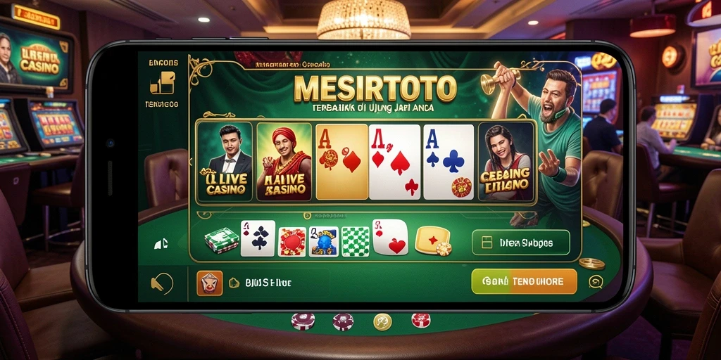 Tampilan gameplay Live Casino yang menakjubkan di MESIRTOTO.
