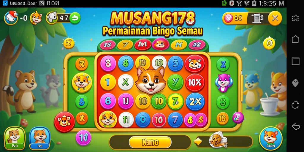 Tampilan gameplay Bingo di MUSANG178 yang menarik dan interaktif.