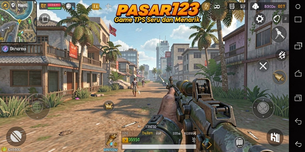 Screenshot PASAR123 menunjukkan pertarungan seru di medan perang TPS.