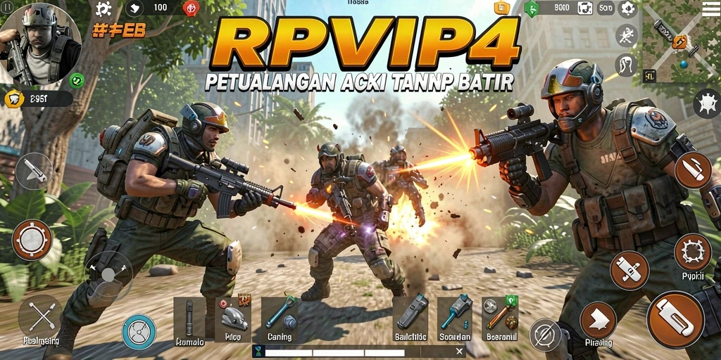 Screenshot gameplay RPVIP4 yang menunjukkan aksi mendebarkan di lapangan.