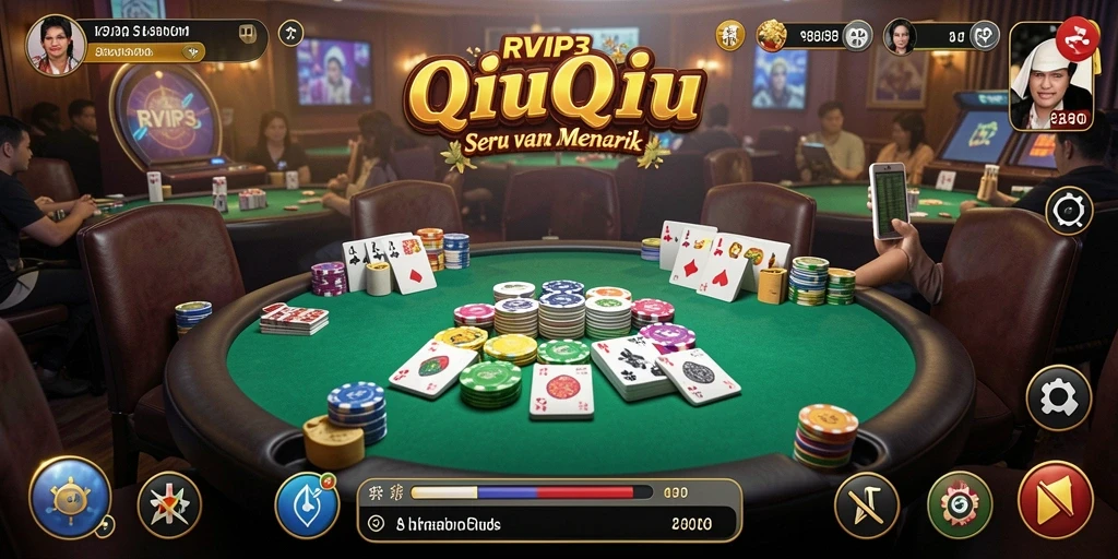 Tampilan gameplay QiuQiu yang seru dan kompetitif.