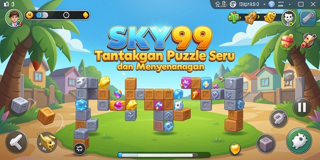 Gambaran gameplay menantang dalam SKY99 dengan puzzle interaktif.