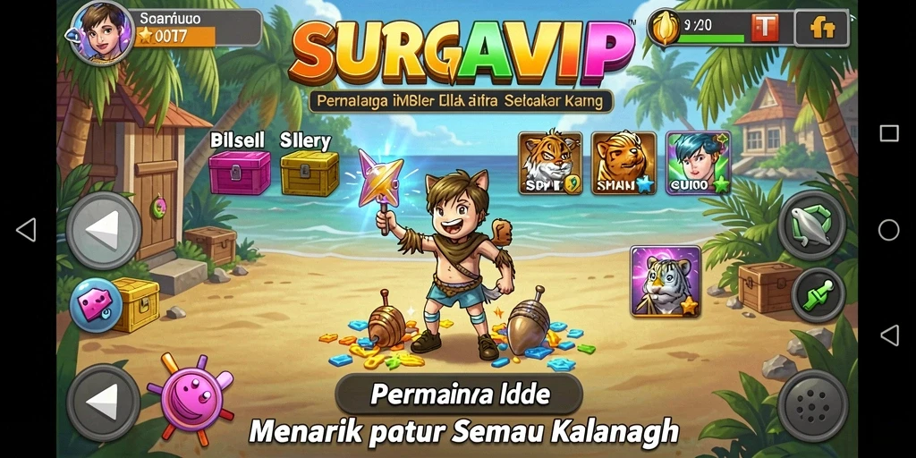Tampilan gameplay SURGAVIP yang menarik dan seru di mode Idle.
