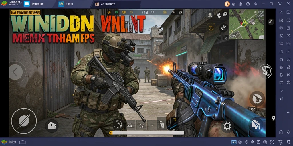 Screenshot gameplay WINIDN menampilkan aksi tembak-menembak yang seru.